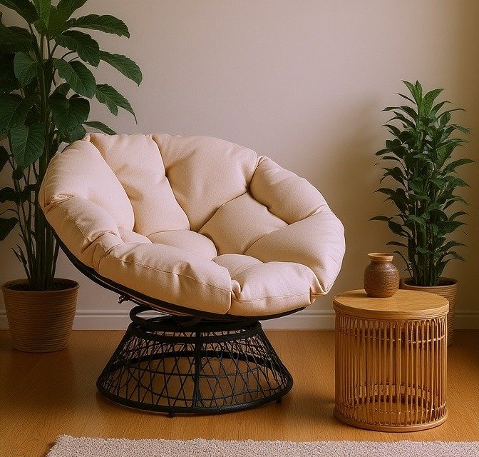 Interior decor'' Home Furnishings Wicker Papasan Chair with 360-Degree Swivel, 