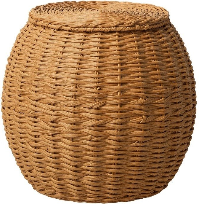 ''interior decor''Handwoven Water Hyacinth Barrel Wicker Storage Basket Side Table,